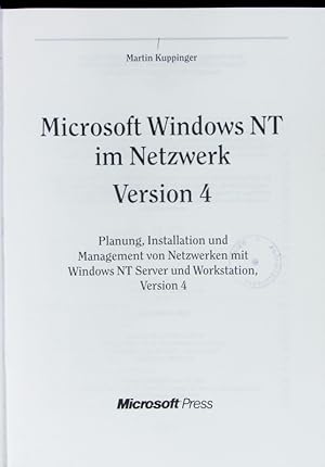 Bild des Verkufers fr Microsoft Windows NT im Netzwerk, Version 4. zum Verkauf von Antiquariat Bookfarm