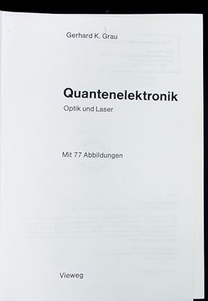 Immagine del venditore per Quantenelektronik. venduto da Antiquariat Bookfarm
