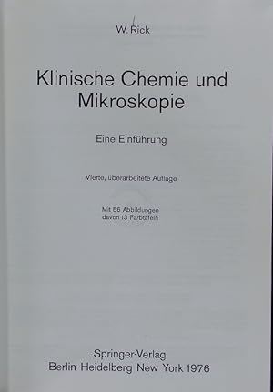 Bild des Verkufers fr Klinische Chemie und Mikroskopie. zum Verkauf von Antiquariat Bookfarm