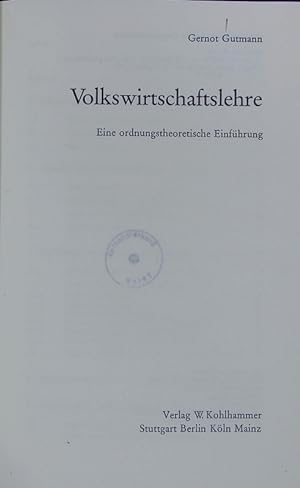 Immagine del venditore per Volkswirtschaftslehre. venduto da Antiquariat Bookfarm
