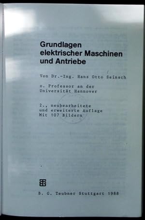 Seller image for Grundlagen elektrischer Maschinen und Antriebe. for sale by Antiquariat Bookfarm
