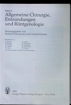 Image du vendeur pour Allgemeine Chirurgie, Entzndungen und Rntgenologie. mis en vente par Antiquariat Bookfarm