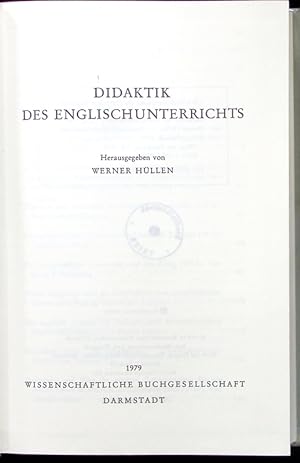 Seller image for Didaktik des Englischunterrichts. for sale by Antiquariat Bookfarm