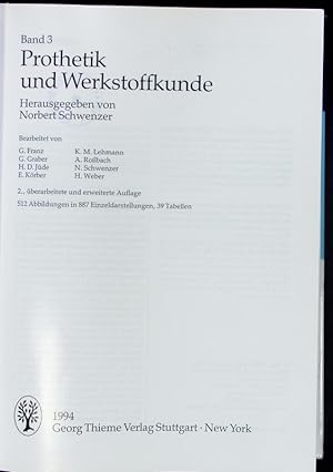 Image du vendeur pour Prothetik und Werkstoffkunde. mis en vente par Antiquariat Bookfarm
