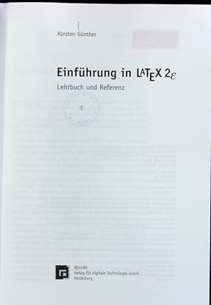 Immagine del venditore per Einfhrung in Latex 2 epsilon. venduto da Antiquariat Bookfarm
