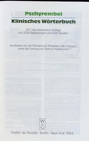 Seller image for Pschyrembel klinisches Wrterbuch. for sale by Antiquariat Bookfarm