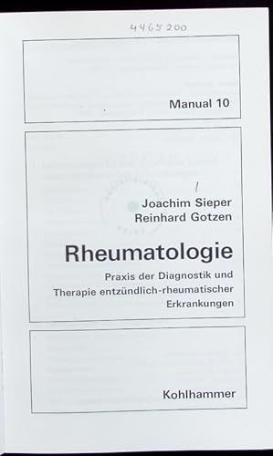 Seller image for Rheumatologie. for sale by Antiquariat Bookfarm