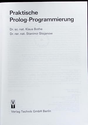 Bild des Verkufers fr Praktische Prolog-Programmierung. zum Verkauf von Antiquariat Bookfarm
