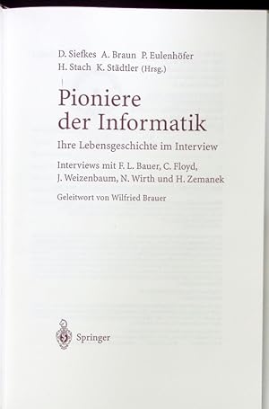 Seller image for Pioniere der Informatik. for sale by Antiquariat Bookfarm