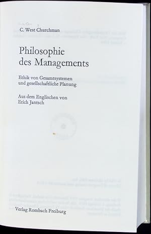 Seller image for Philosophie des Managements. for sale by Antiquariat Bookfarm