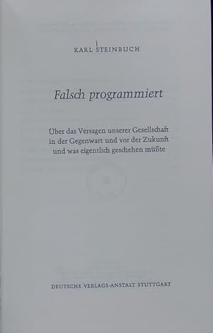 Bild des Verkufers fr Falsch programmiert. zum Verkauf von Antiquariat Bookfarm