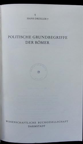 Seller image for Politische Grundbegriffe der Rmer. for sale by Antiquariat Bookfarm