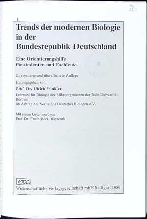 Bild des Verkufers fr Trends der modernen Biologie in der Bundesrepublik Deutschland. zum Verkauf von Antiquariat Bookfarm
