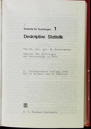 Bild des Verkufers fr Deskriptive Statistik. zum Verkauf von Antiquariat Bookfarm