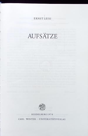 Seller image for Aufstze. for sale by Antiquariat Bookfarm