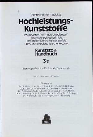 Seller image for Hochleistungs-Kunststoffe. for sale by Antiquariat Bookfarm