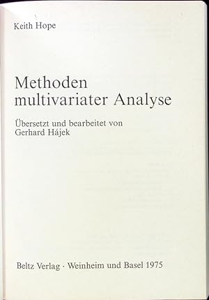 Seller image for Methoden multivariater Analyse. for sale by Antiquariat Bookfarm