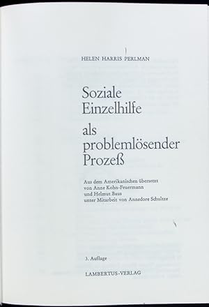 Seller image for Soziale Einzelhilfe als problemlsender Proze. for sale by Antiquariat Bookfarm