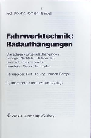 Seller image for Fahrwerktechnik: Radaufhngungen. for sale by Antiquariat Bookfarm