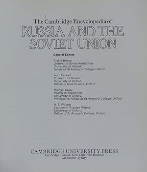Seller image for The Cambridge encyclopedia of Russia and the Soviet Union. for sale by Antiquariat Bookfarm