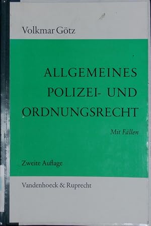 Bild des Verkufers fr Allgemeines Polizei- und Ordnungsrecht. zum Verkauf von Antiquariat Bookfarm