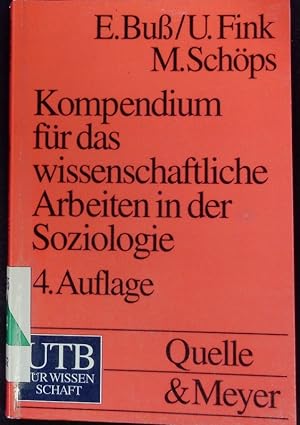 Bild des Verkufers fr Kompendium fr das wissenschaftliche Arbeiten in der Soziologie. zum Verkauf von Antiquariat Bookfarm