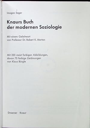 Image du vendeur pour Knaurs Buch der modernen Soziologie. mis en vente par Antiquariat Bookfarm