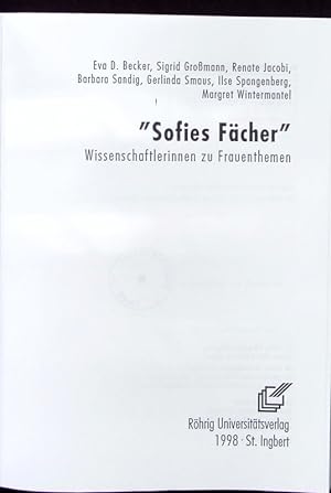 Seller image for Sofies Fcher. for sale by Antiquariat Bookfarm