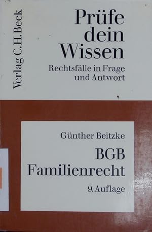 Immagine del venditore per BGB, Familienrecht. venduto da Antiquariat Bookfarm