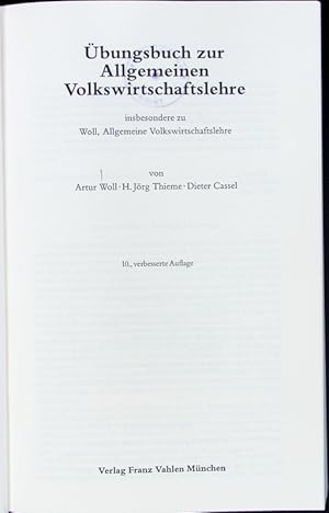 Seller image for bungsbuch zur Allgemeinen Volkswirtschaftslehre. for sale by Antiquariat Bookfarm