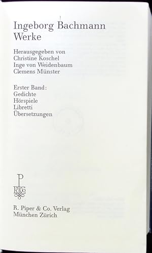 Bild des Verkufers fr Gedichte, Hrspiele, Libretti, bersetzungen. zum Verkauf von Antiquariat Bookfarm