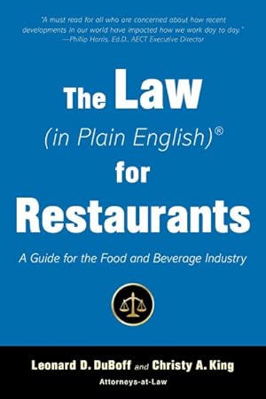 Bild des Verkufers fr Law (In Plain English) for Restaurants : A Guide for the Food and Beverage Industry zum Verkauf von GreatBookPrices