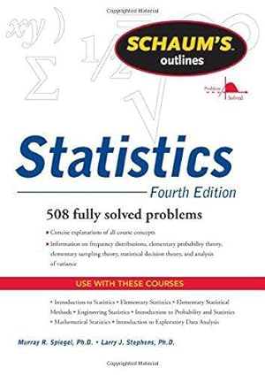 Seller image for Schaums Outline of Statistics, Fourth Edition (Schaum's Outlines) for sale by WeBuyBooks