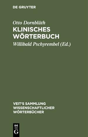 Seller image for Klinisches Wrterbuch : Die Kunstausdrcke Der Medizin -Language: german for sale by GreatBookPrices