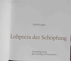 Seller image for Lobpreis der Schpfung : Sonnengesang d. heiligen Franziskus. for sale by books4less (Versandantiquariat Petra Gros GmbH & Co. KG)