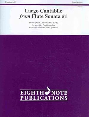 Seller image for Largo Cantabile from Flute Sonata No 1 for Alto Saxophone and Keyboard : Easy-medium for sale by GreatBookPrices