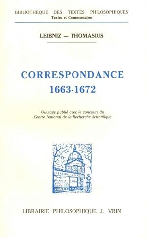Immagine del venditore per Correspondance Leibniz-Thomasius : 1663-1672 -Language: French venduto da GreatBookPrices