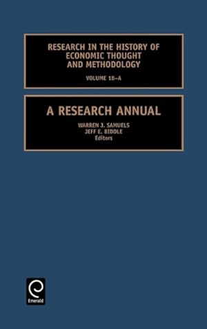 Bild des Verkufers fr Research in the History of Economic Thought and Methodology : A Research Annual zum Verkauf von GreatBookPrices