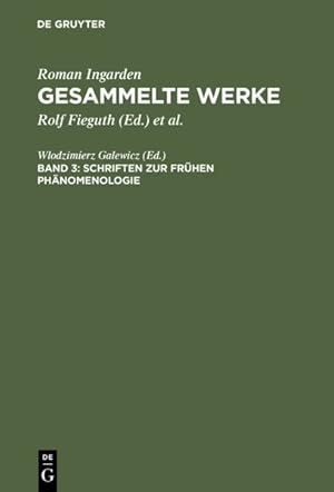 Bild des Verkufers fr Schriften Zur Frhen Phnomenologie -Language: german zum Verkauf von GreatBookPrices