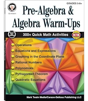 Imagen del vendedor de Pre-Algebra and Algebra Warm-ups, Grades 5-8 a la venta por GreatBookPrices