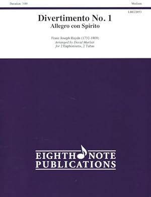 Seller image for Divertimento No. 1 : Allegro Con Spirito for 2 Euphoniums, 2 Tubas: Medium for sale by GreatBookPrices