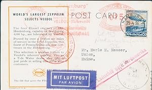 Ansichtskarte / Postkarte Nordamerikafahrt 1936, LZ 129 Graf Hindenburg, Reklame Veedol