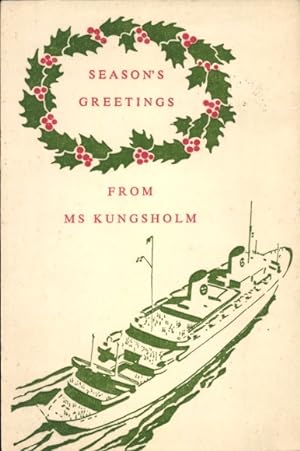 Künstler Ansichtskarte / Postkarte MS Kungsholm, Passagierschiff, Frohe Weihnachten