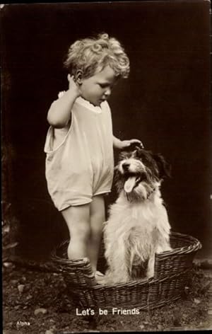 Bild des Verkufers fr Ansichtskarte / Postkarte Kind mit Hund, Lass uns Freunde sein zum Verkauf von akpool GmbH