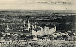 Ansichtskarte / Postkarte Madrid, San Lorenzo de el Escorial, Gesamtansicht vom Staudamm
