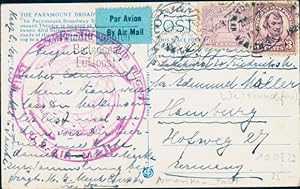 Ansichtskarte / Postkarte 1. Weltrundfahrt 10.08.1929, LZ 127, US-Amerikanische Luftpost, New Yor...