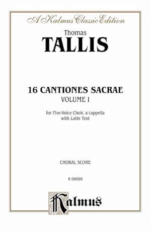 Seller image for 16 Cantiones Sacrae : for Five-Voice Choir a Cappella with Latin Text for sale by GreatBookPrices