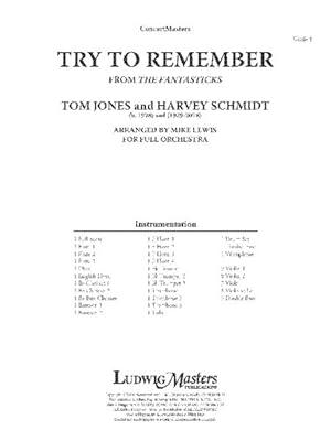 Seller image for Try to Remember from the Fantasticks : Conductor Score for sale by GreatBookPrices