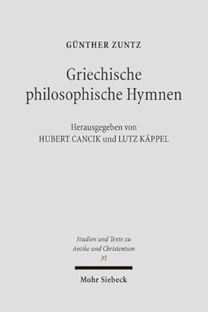 Bild des Verkufers fr Griechische Philosophische Hymnen : Aus Dem Nachlass -Language: German zum Verkauf von GreatBookPrices