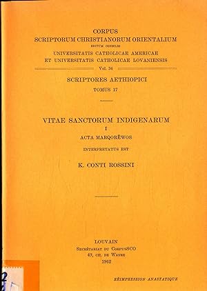 Bild des Verkufers fr Vitae Sanctorum Indigenarum I Acta Marquorewos - Scriptores Aethiopici Tomus 17 Vol. 34 zum Verkauf von avelibro OHG